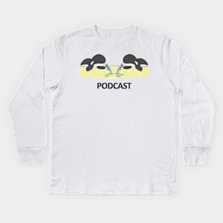 Orca Podcast - Black Lettering Kids Long Sleeve T-Shirt